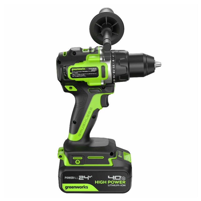 Дрель-шуруповерт аккумуляторная Greenworks 24V GD24DD90 3707507CUB, б/щет, 45/90 Нм,1x4 Ач, ЗУ, кор во Владимире