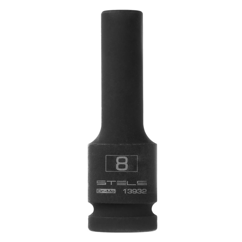 Головка ударная удлиненная шестигранная Stels 13932, 8 мм, 1/2", CrMo