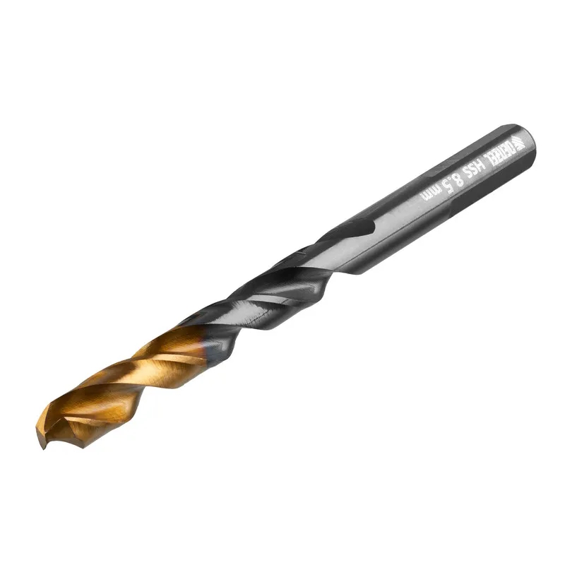 Сверло по металлу Denzel 717220, 8,5 мм, HSS-Tin, Golden Tip, 8 шт. в Твери