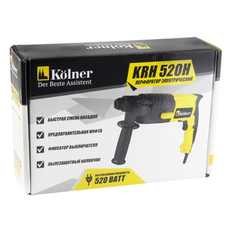 Перфоратор Kolner KRH 520H , с защитной муфтой