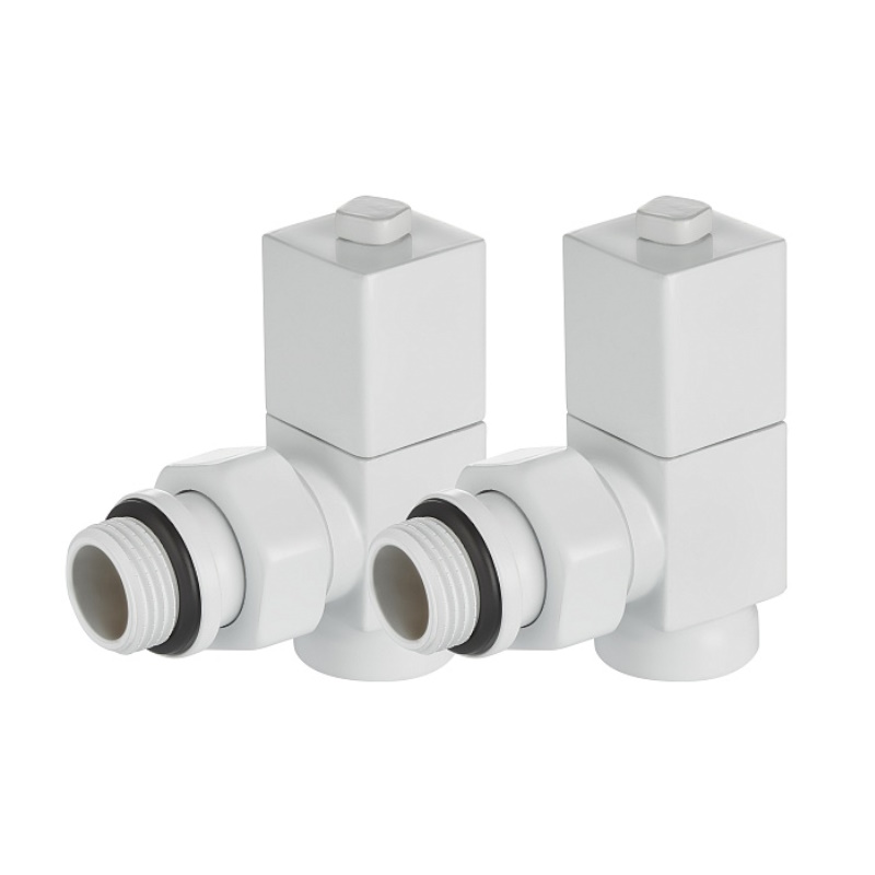 Набор дизайн-вентилей Royal Thermo CUBE НС-1422577, угловой, белый, 1/2" в Коврове