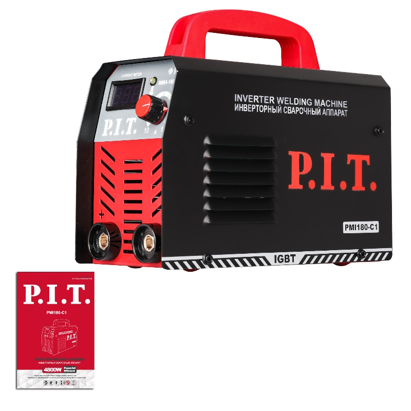 Сварочный аппарат PIT PMI180-C1 IGBT 48кВт 180А ПВ-60 ММА 16-32мм 190-250В