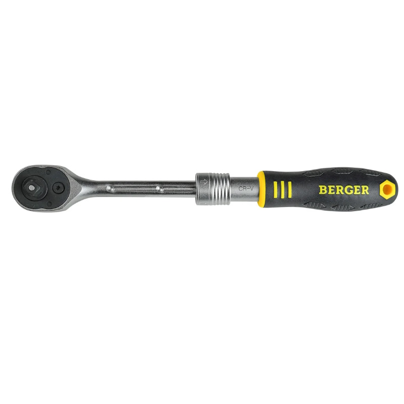 Трещотка телескопическая Berger BG BG2183, 1/4", 150-200 мм, 72 зубца