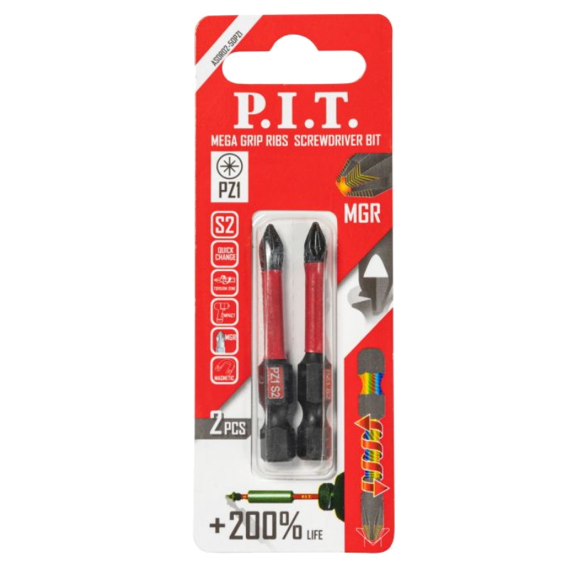 Бита ударная P.I.T. ASDR02-50PZ1, PZ1x50 мм, 2 шт в уп.  в Кинешме