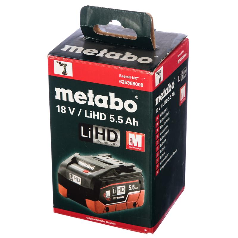 Аккумулятор Metabo LiHD 18В, 5,5А*ч 625368000 в Кинешме