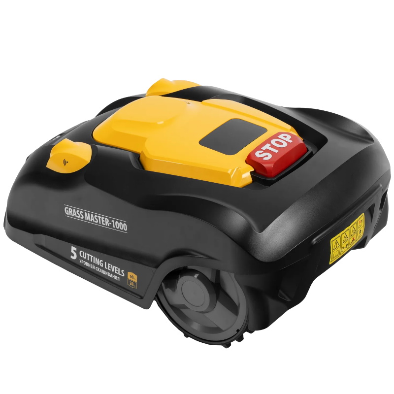 Робот-газонокосилка Denzel Grass Master 1000 58955, ультразвуковой датчик, 3 Ач, LCD дисплей, Wi-Fi в Александрове