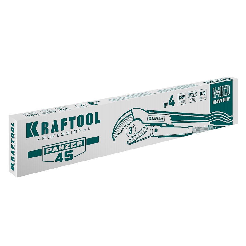 Трубный ключ Kraftool PANZER-45 2735-30, с изогнутыми губками №4, 3", 670 мм  в Ярославле