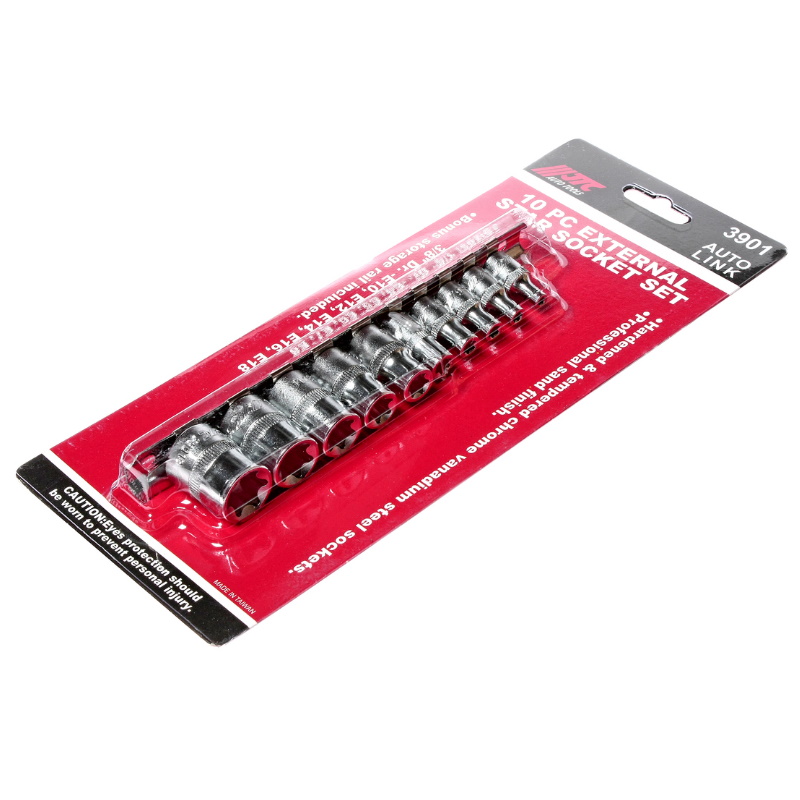 Набор головок торцевых JTC JTC-3901, 1/4"-3/8", TORX Е4-Е18, 10 предметов, на планке в Череповце