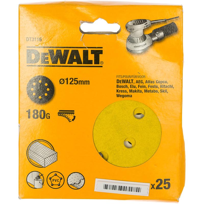 Шлифовальный круг DeWalt DT 3116 (125 мм, Р180, крепление на липучке) в Александрове
