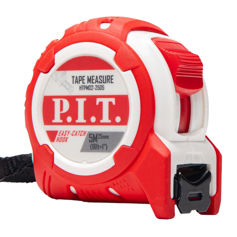 Рулетка с фиксатором P.I.T. HTPM02-2505, 5 м x 25 мм, ABS+TPR