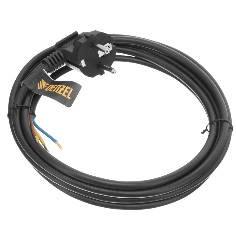 Шнур сетевой Denzel Energy Series 37667, ПВС, 3 м, 3х1 мм, с неразборной вилкой, черный в Муроме