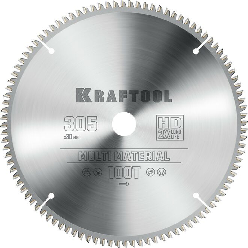 Пильный диск по алюминию Kraftool Multi Material 36953-305-30, 305 х 30 мм, 100Т в Иваново