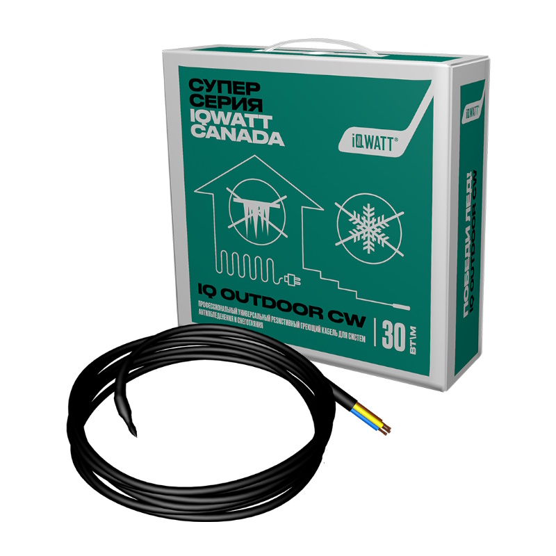 Греющий кабель для систем антиобледенения и снеготаяния Iqwatt IQ OUTDOOR CW 100m 00908 в Кинешме
