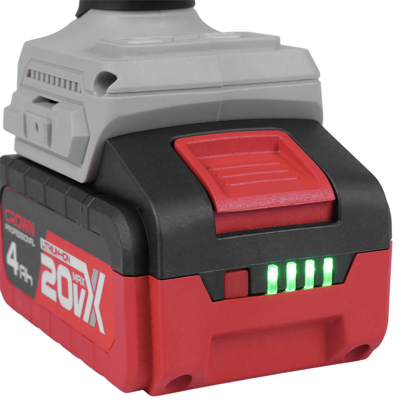 Аккумуляторный ударный гайковерт Crown CT22062HX-4 BMC, 20 В, 550 Нм, 1/2"