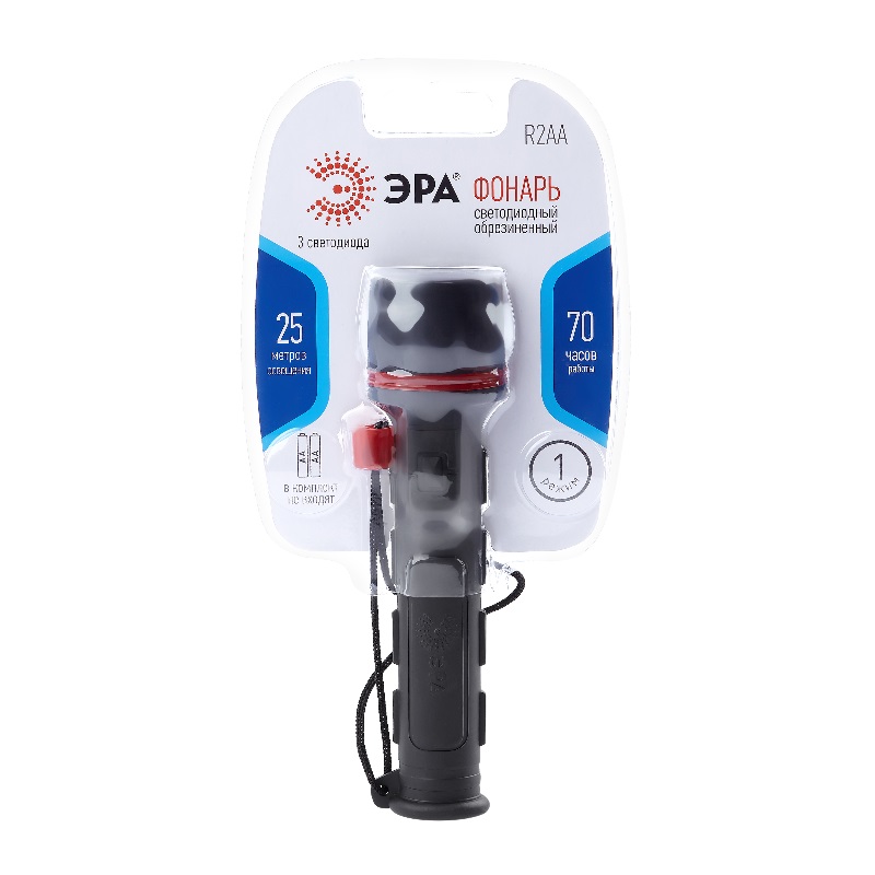 Карманный фонарь Эра R2AA (обрезиненный, 3LED, 2хAA) C0033735 в Александрове