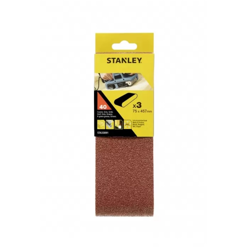 Шлифовальная лента Stanley STA33091-XJ (75x457 мм, 40G, 3 шт.) в Твери