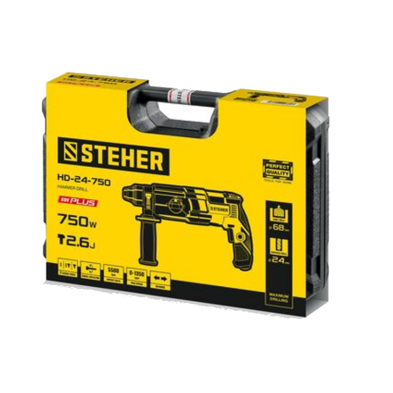 Перфоратор Steher HD-24-750  в кейсе, с защитной муфтой
