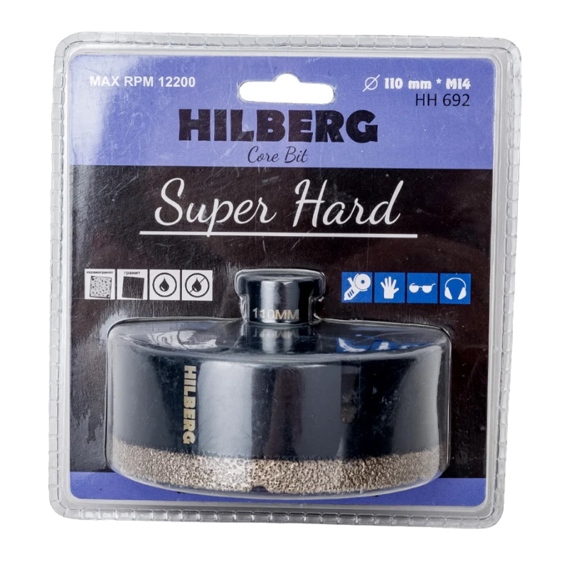 Коронка алмазная Hilberg HH692, 110 мм, Super Hard, M14