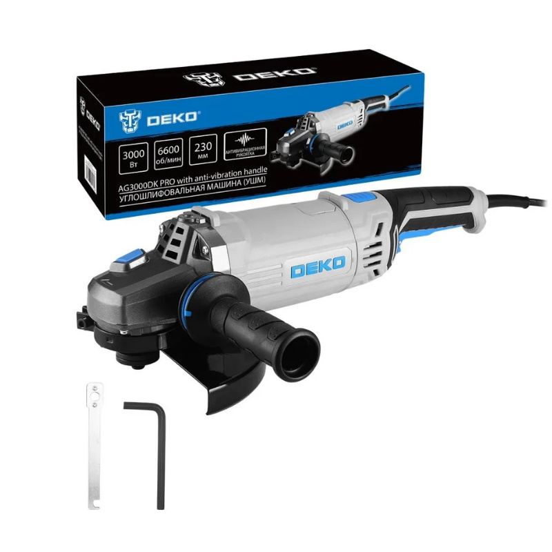 Угловая шлифмашина (болгарка) Deko AG1500DK PRO 083-1026, 230 мм, 3000 Вт, плавный пуск в Туле