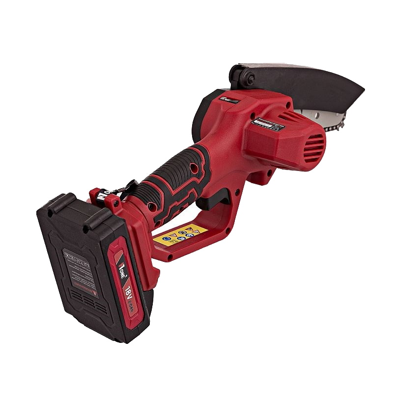 Пила цепная аккумуляторная №1 ECS18/2.0-PRO, 18V, 2 аккумулятора, 2,0 Ач, З/У, 15 см шина, 36 звеньев,1,4 шаг цепи,6 м/с ск.вр.цепи, кейс в Угличе