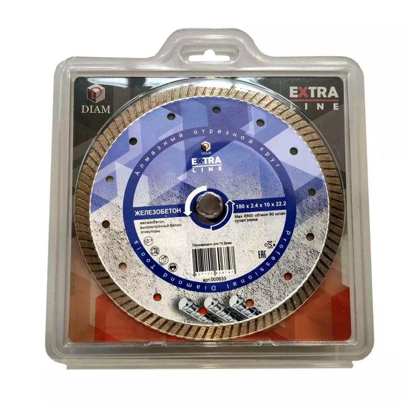 Отрезной круг Diam Turbo Extra Line Железобетон 000633 (180х2,4х10х22,2) в Александрове