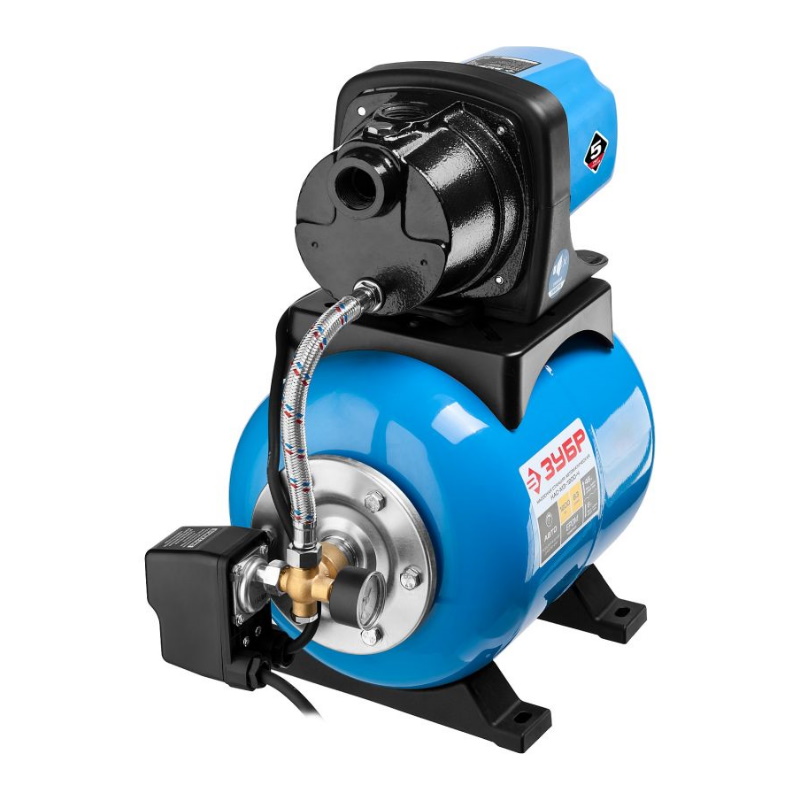 Станция насосная Зубр "Мастер" НАС-М3-1200-Ч автоматическая, 1200 Вт, 63 л/мин, напор 46 м, бак 20 л