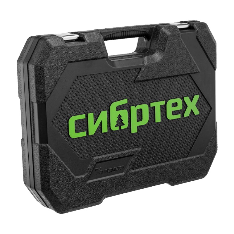 Набор инструментов Сибртех 13394, 1/2", 1/4", пластиковый кейс, 76 предметов в Иваново