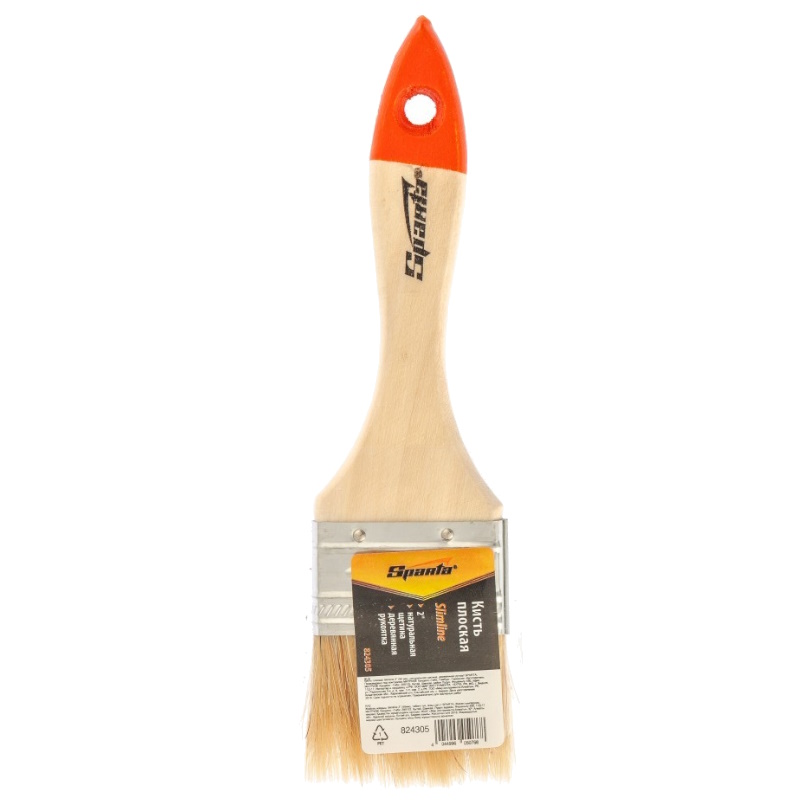 Плоская кисть Sparta 824305, Slimline 2" (50мм), натуральная щетина, деревянная ручка