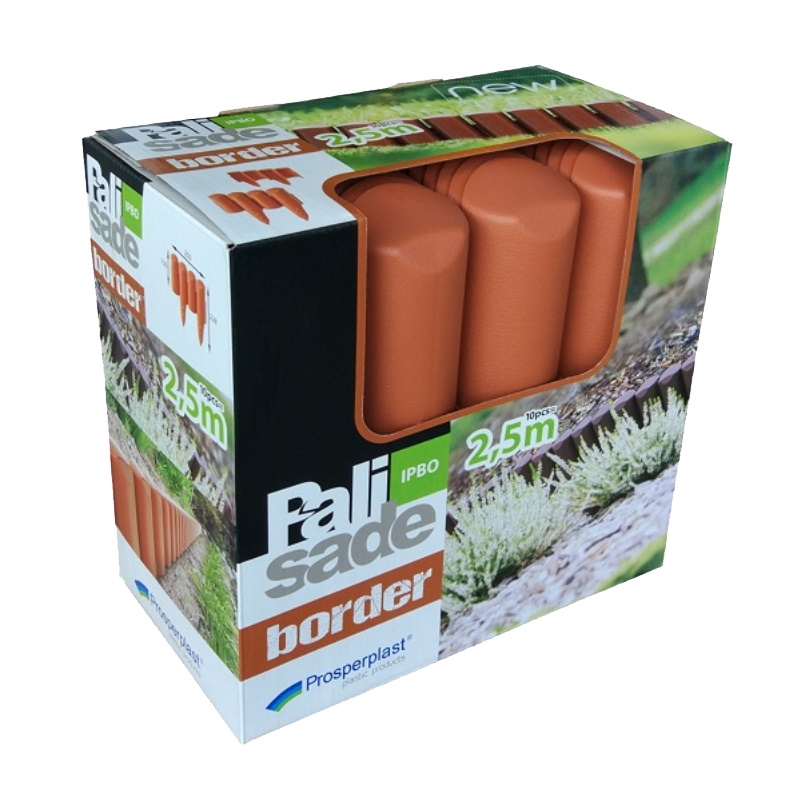 Бордюр для сада Prosperplast IPBO-R624 Palisada border ,терракотовый