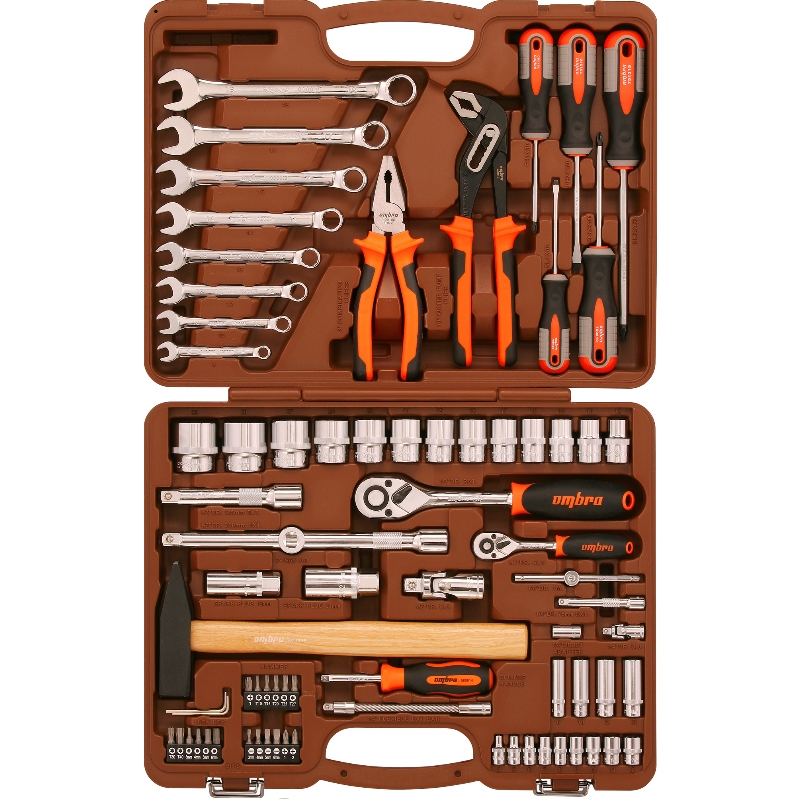 Набор инструмента универсальный Ombra OMT77S, 1/4", 1/2"DR, 77 предметов
