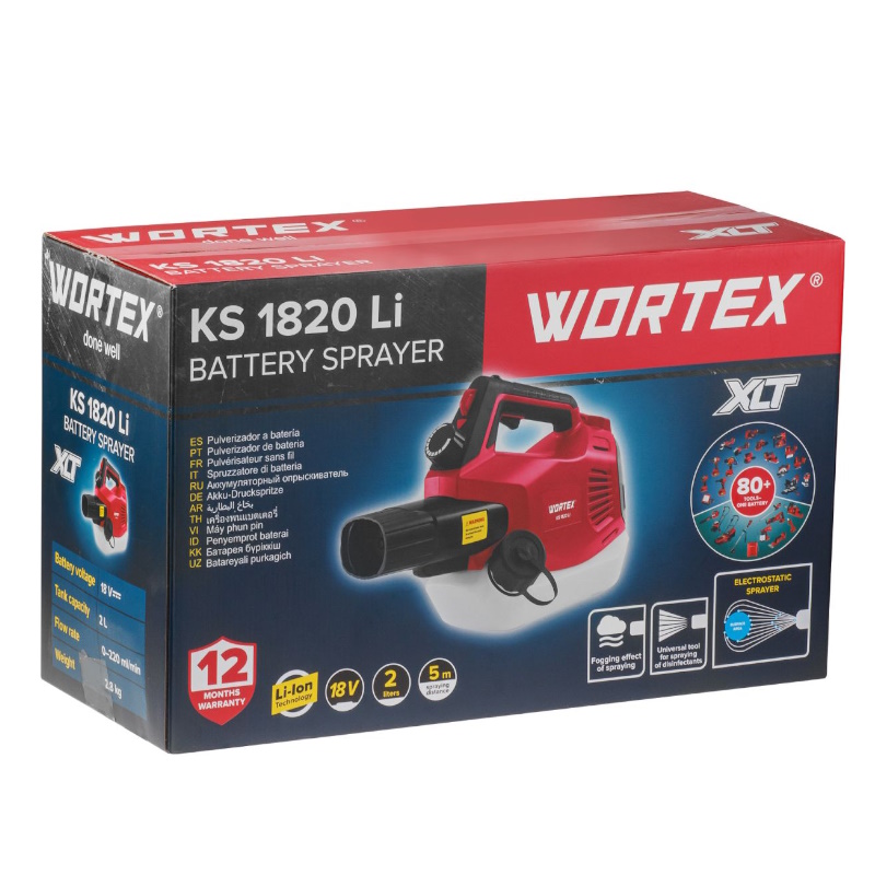 Аккумуляторный опрыскиватель Wortex KS 1820 Li ALL1 XLT SOLO 18В 1335925, в коробке, 2 л, 200 мл/мин в Муроме