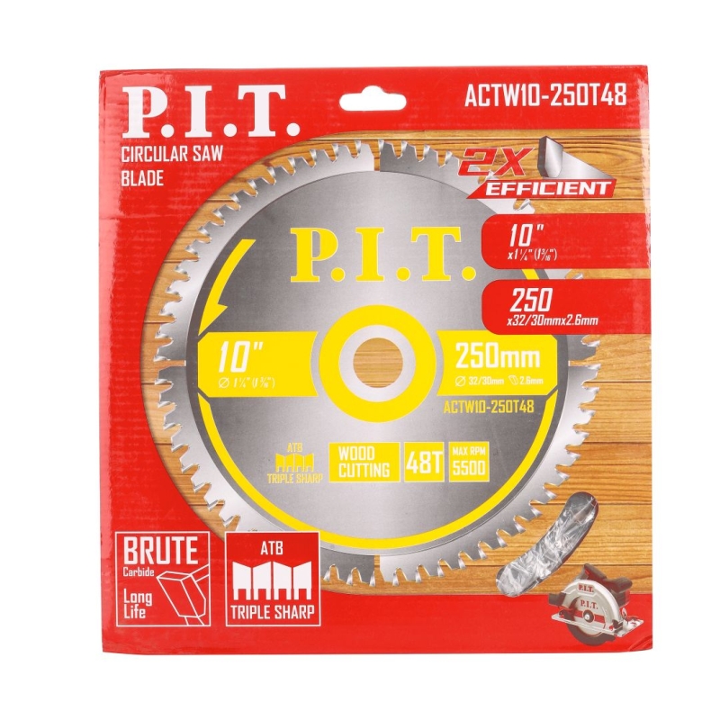 Диск пильный по дереву P.I.T. ACTW10-250T48 (250x32/30x2,6 мм 48T) в Кинешме