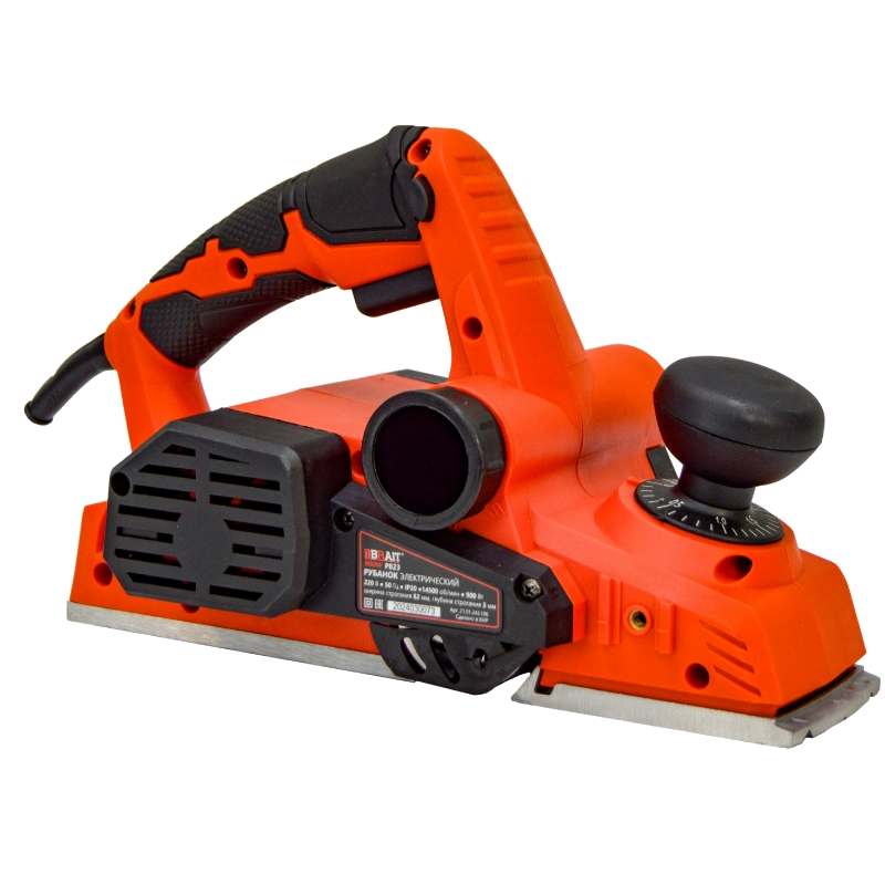 Рубанок электрический Brait P823 21.01.243.106, 900Вт,размер ножа 82*5,7*1,2 мм, 14500 об/мин