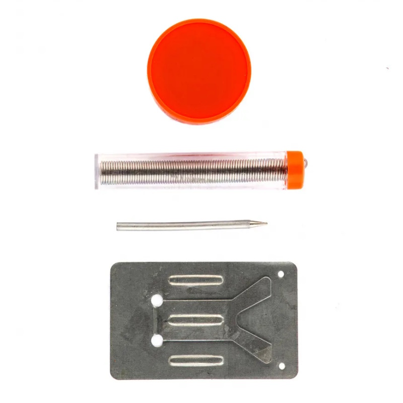 Набор для пайки Sparta 913113 5 предметов паяльник 30 Вт подставка жало паста припой 536₽