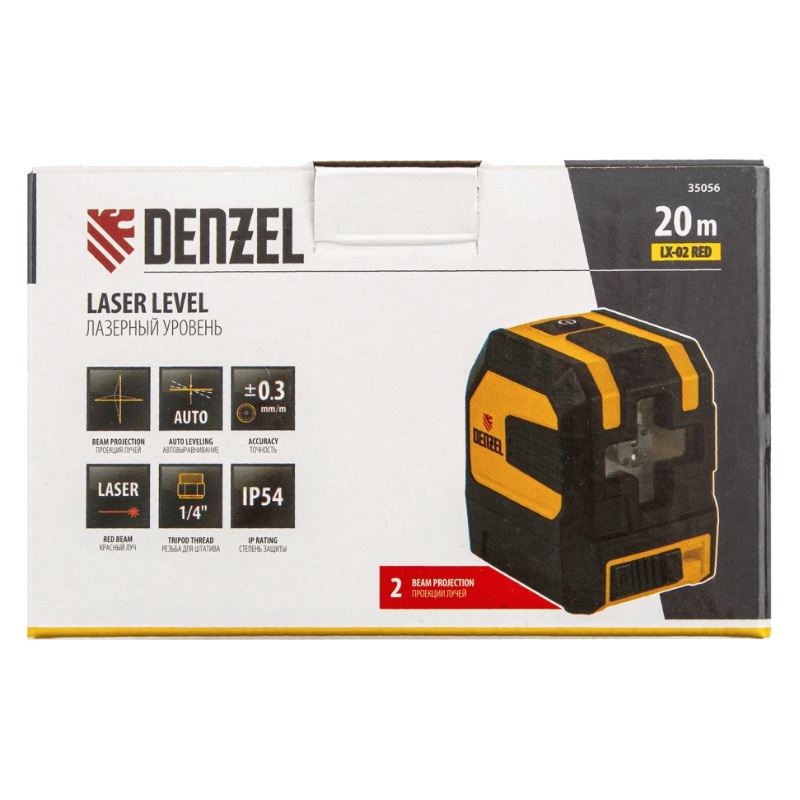 Лазерный уровень Denzel LX 02 Red 35056