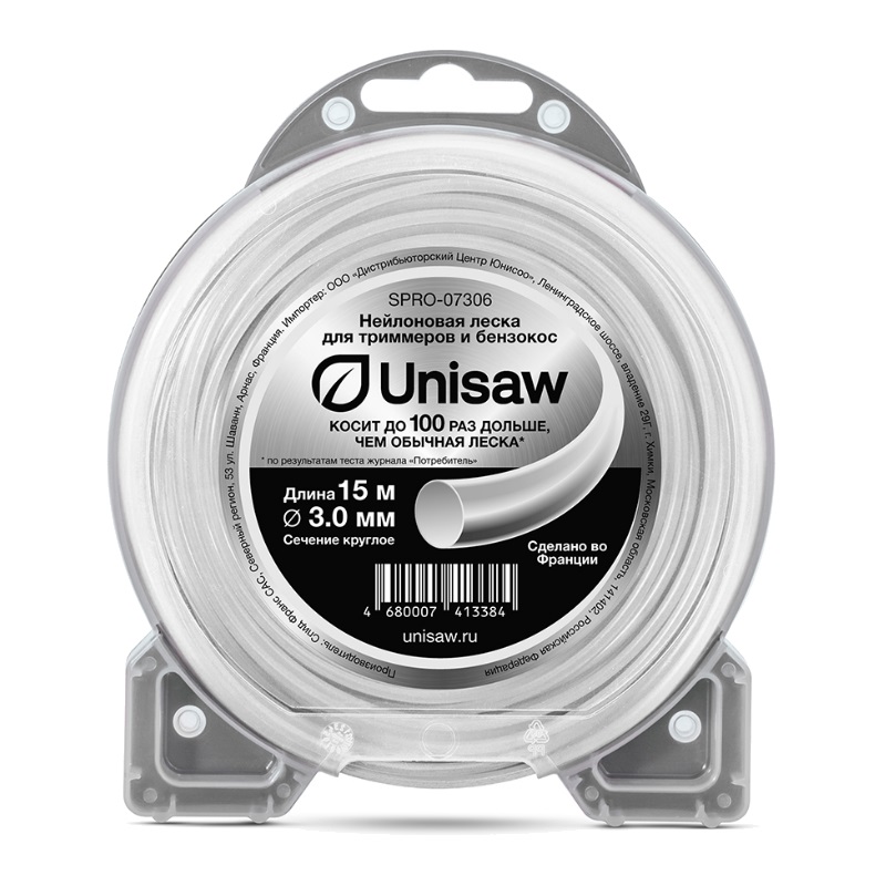Леска триммерная Unisaw Professional Quality SPRO-07306, 3.0 мм, 15 м, круглая, 119 шт/кор в Туле