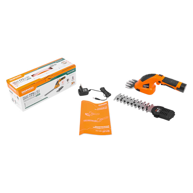 Аккумуляторные ножницы-кусторез Daewoo DAHT 772Li SET 7,2 В, 1,5 А/ч, Li-Ion, поворотная рукоятка в Иваново