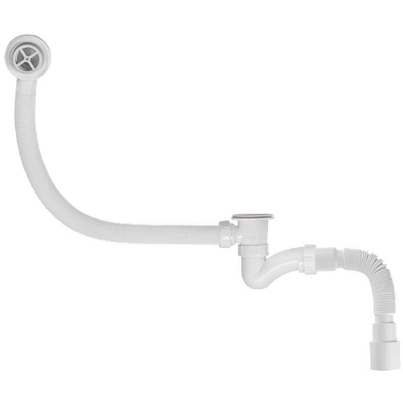 Сифон для ванны MasterProf ЭКОНОМ прямоточный 112х40 пластиковый выпуск с переливом 60 см с гофротрубой 40х4050 451₽