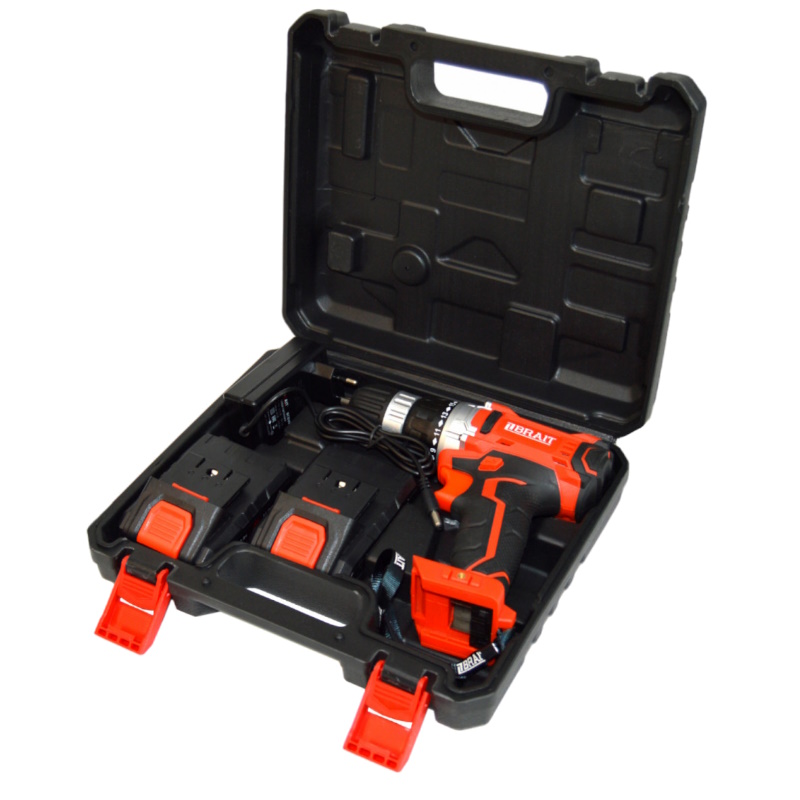 Дрель аккумуляторная Brait BCD20S 21.01.082.070, 18В Li-on, 2 АКБ, 2Ач, 2 скорости, 30Нм, индикатор заряда батареи