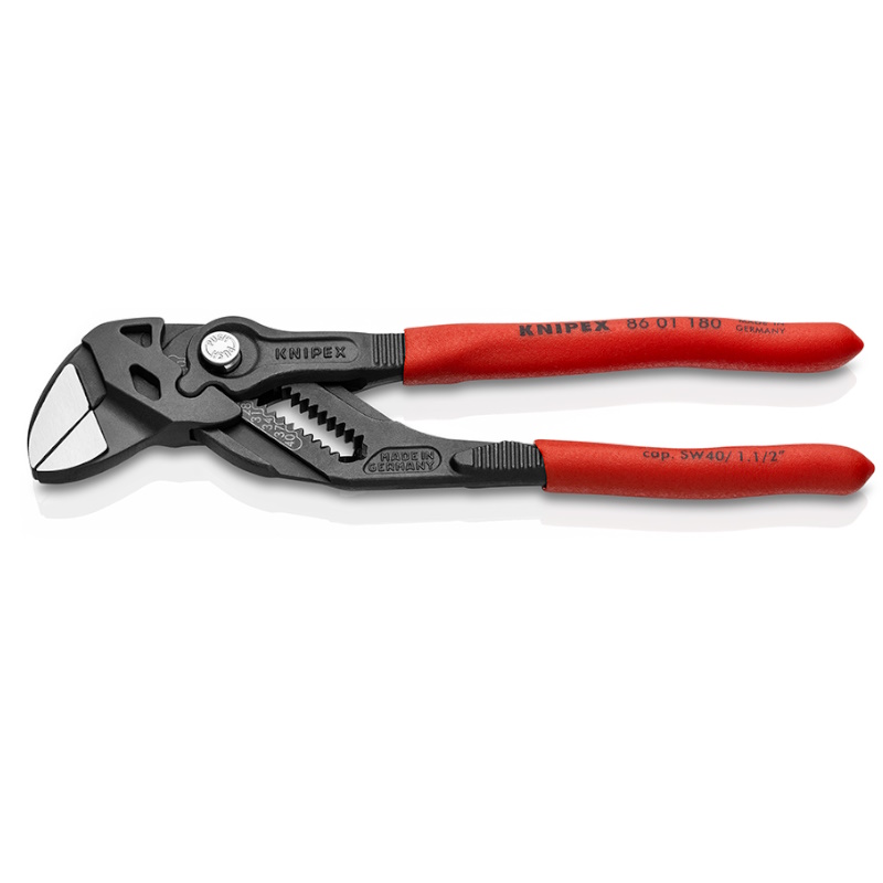 Клещи переставные-гаечный ключ Knipex KN-8601180SB, зев 40 мм, длина 180 мм, фосфатированные, обливные ручки, SB в Туле