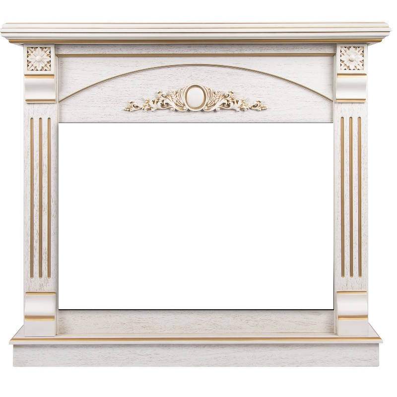 Портал Firelight Barocco 30 НС-1294118, шпон, белый дуб, с золотой патиной