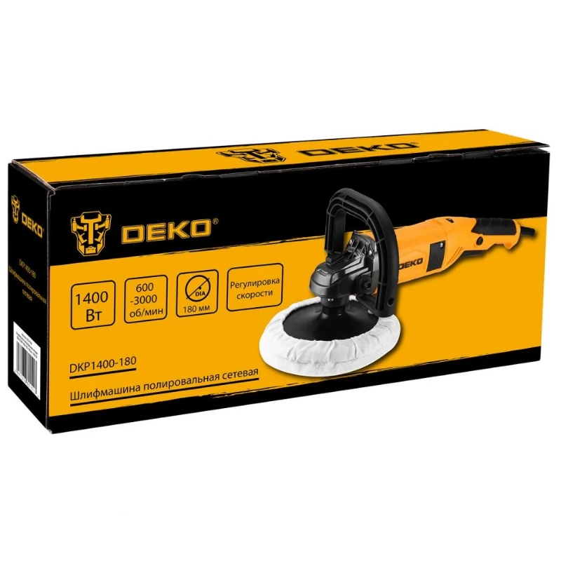 Шлифмашина полировальная Deko DKP1400-180 083-1049, сетевая, 180мм, 1400 Вт в Череповце