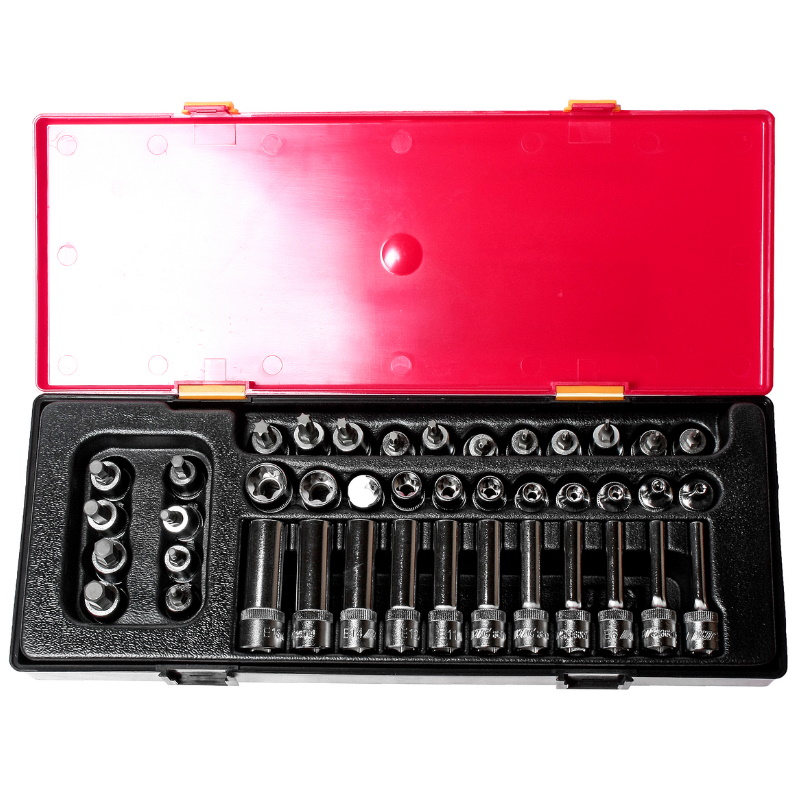 Набор головок торцевых JTC JTC-K3411, 3/8", HEX, TORX, 41 предмет, кейс в Рыбинске