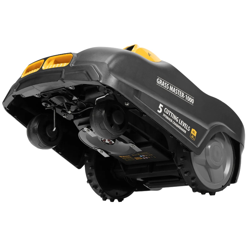 Робот-газонокосилка Denzel Grass Master 1000 58955, ультразвуковой датчик, 3 Ач, LCD дисплей, Wi-Fi в Александрове