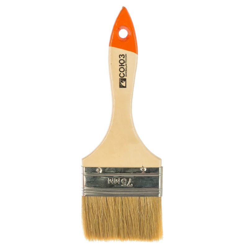 Кисть плоская Союз 9040-21-075С Практик 3 75 мм натуральная щетина 54₽