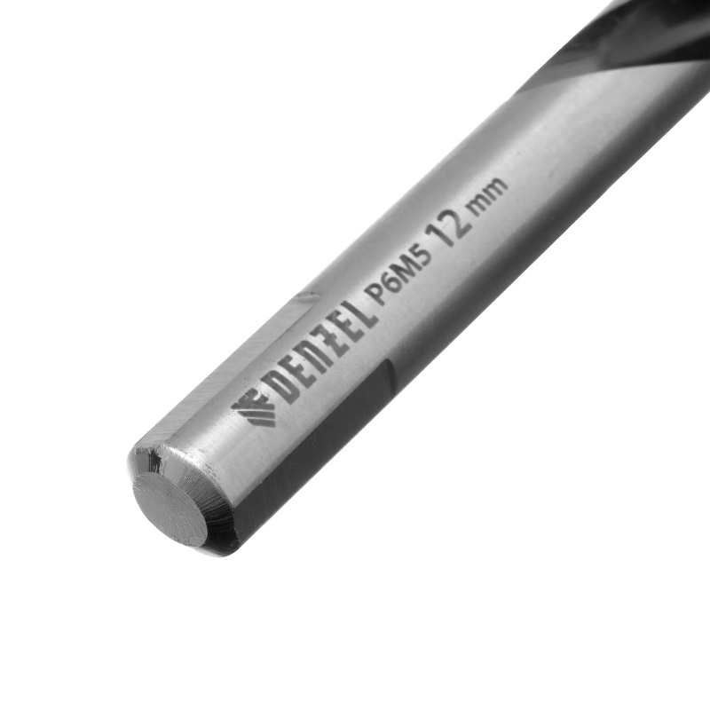 Сверло спиральное по металлу Denzel 718287, 12 x 151мм, Р6М5, Golden Tip, многогранная заточка в Туле