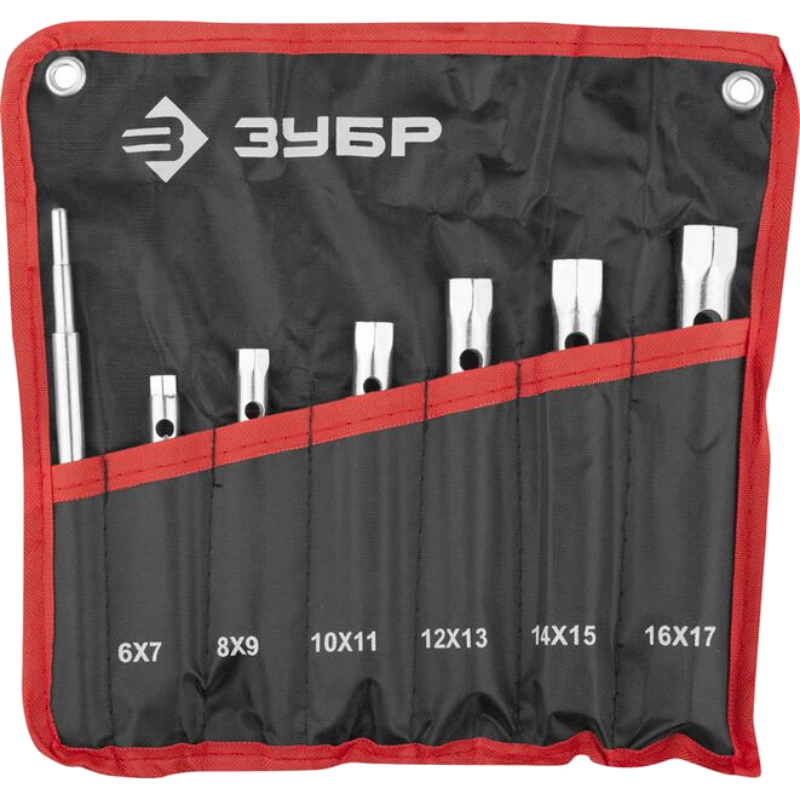Набор торцовых трубчатых ключей Зубр 27162-H7 7 предметов 6-17 мм 675₽