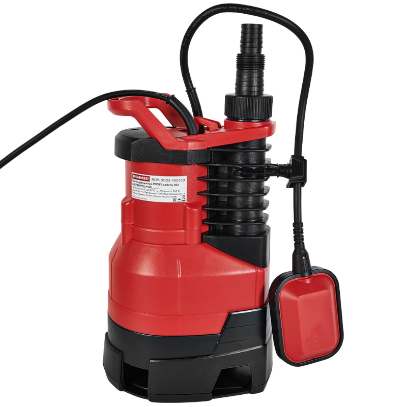 Насос дренажный Rommer PROFI RDP-0005-100550, H-7 м, Q-11.5 м3/ч, кабель 10 м, 550 Вт, для грязной воды в Муроме