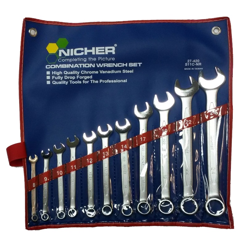 Ключи комбинированные Nicher® 27-420M-S10C-NR (набор 10 шт.)
