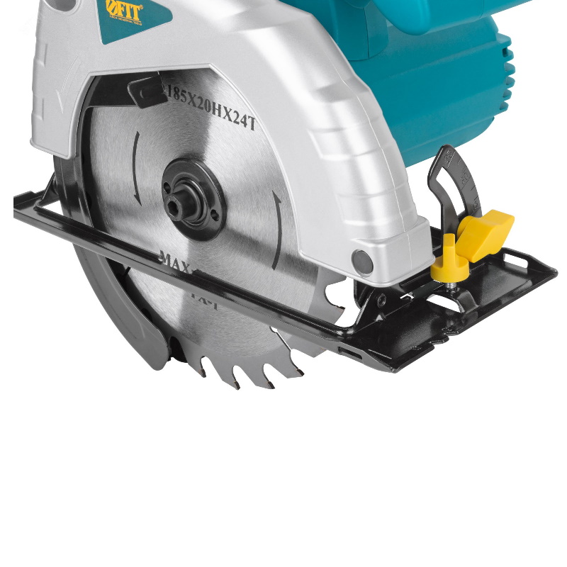 Пила дисковая Fit 80403, 1200 Вт, 4500 об/мин, 185/20 мм, 3,0 кг, жел. опора, рез. накл. в Переславле